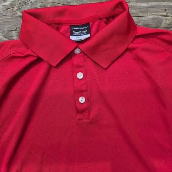 Nike Men's Short Sleeve Red Golf Polo - Medium - Picture 3 of 8
